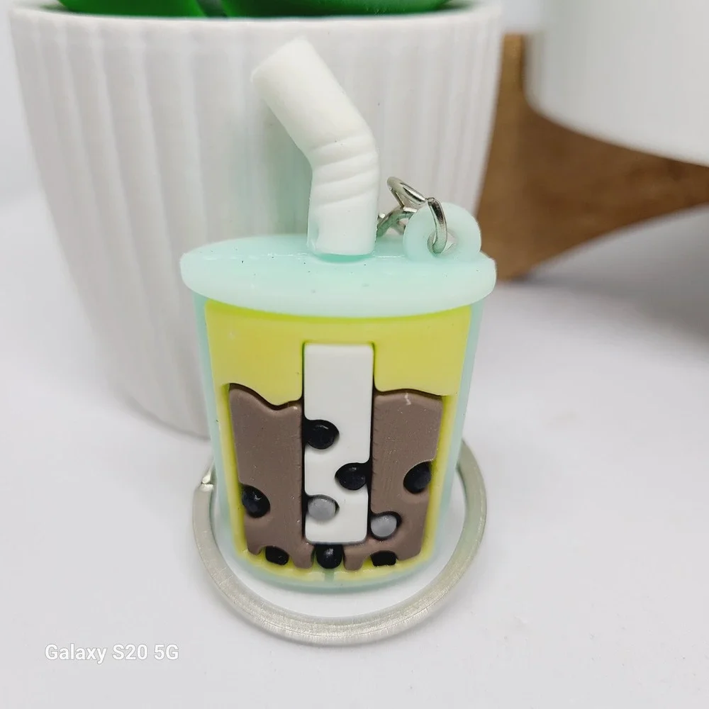 Boba Tea Keychain Cute Drink Keyring Charm Bubble Tea‎ Gift NWOT